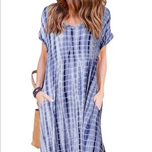 Blue Tie Dye Maxi Dress NWT
